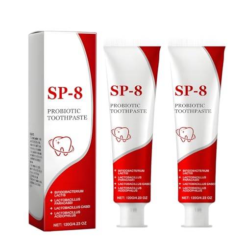 2PCS SP-8 Dentifricio, Dentifricio Sbiancante Probiotico, Teeth Whitening Foam Toothpaste, Alito Fresco,Promuove Denti e Gengive Sani, Previene la Carie, Rafforza lo Smalto dei Denti