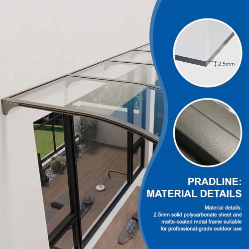 Auvent de porte d'entrée polycarbonate avec toit abri protection pluie