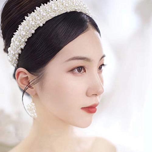 Amazon.com : MHDGG Faux Pearl Headbands for Women White Bling