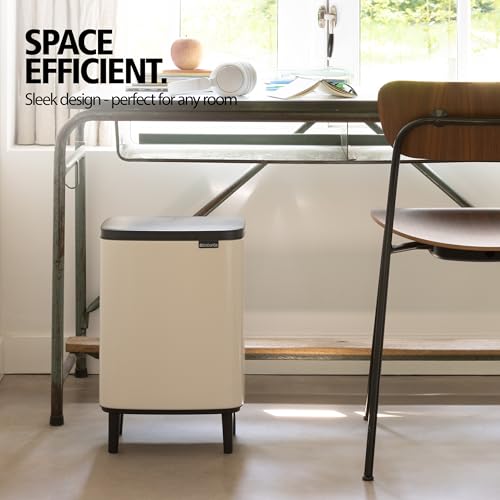 Brabantia Bo Waste Bin Hi 3.2 Gallon/12L (Soft Beige), Compact Trash Can for Kitchen, Soft-Close Garbage Can with Removable Inner Container and Raised Base by Brabantia - Used condition - Image 5