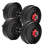 Amazon Brand - Symactive 20 Kg PVC Adjustable Dumbbells Fitness Kit for Full Body Workout (2 Kg x 4 + 3 Kg x 4 Kg Weight, One Pair 14'' Dumbbell Rods & Nuts)