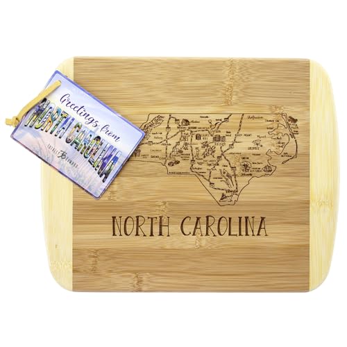Image of Totally Bamboo A Slice of Life North Carolina Engraved Map Cutting Board