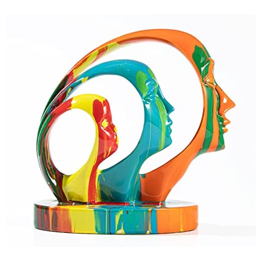 XiTa8 Coffee Table Decor Statues and Sculptures, Modern Abstract Art Statue Decorations for Living Room, Colorful Unique Home Decorations(Face)