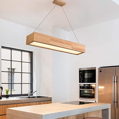 Suspension rectangulaire en bois pour éliminer l'éblouissement avec une lumière LED douce - 3