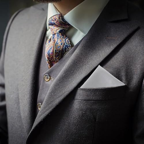 Set de corbata para hombre con gemelos y pañuelo gris miniatura 6