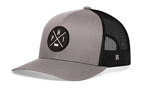 Image of HAKA State City Trucker Hat for Men & Women, Adjustable Baseball Hat, Mesh Snapback, Sturdy Outdoor Black Golf Hat