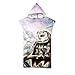 Treer Serviette Poncho de Surf, 3D Hibou Imprimé Poncho Serviette de Plage, Microfibre à Séchage Rapide en Tissu Surfing pour Unisexe Sports Surf Plage Peignoir (75x110cm,Hibou)