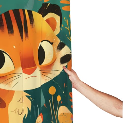 Rideau de douche imperméable anti-éclaboussures tigre moderne - 3