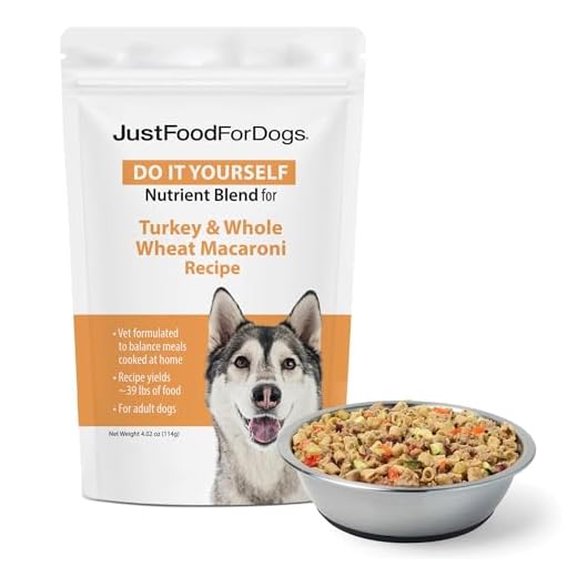 Just Food for Dogs Nutrient Blend, Vitamins and Supplements for Homemade Dog Food, Turkey and Whole Wheat Macacroni, DIY Fresh Pet Meals and Toppers, Human Grade Quality, 4.55oz