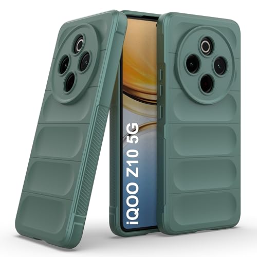 Image of Zapcase Back Case Cover for iQOO Z10 5G | Compatible for iQOO Z10 5G Back Cover | Liquid Silicon Magic Case with Camera Protection | Dark Green
