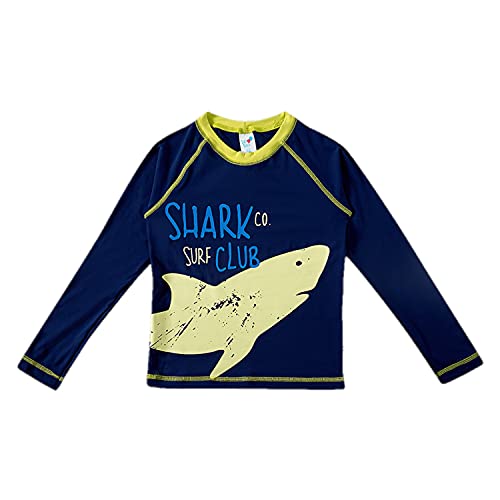 Camiseta Praia Manga Longa Tubarão Elastano,Tip Top,Kids Menina,Marinho,4