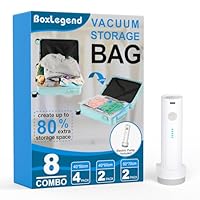 BoxLegend Vakuumbeutel für Kleidung Reise mit Vakuumpumpe, Vakuumbeutel 8 Stück (4x 40x50cm, 2x 40x60cm, 2x 50x70cm), Vakuum Reisebeutel Organizer Set für Koffer Reise