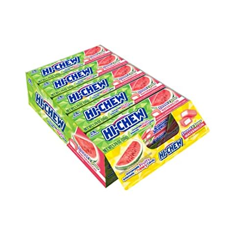 HI-CHEW Watermelon Sticks, 15-Pack, Unique Fun Soft & Chewy Taffy Candy, 1.76oz Each - Made with Immensely Juicy Fruity Flavors Cover