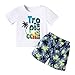 TinaDeer 2-teiliges Bekleidungsset Baby Jungen Sommer Kleidung Outfit Hawaiianischer Stil Kurzarm T-Shirt Top + Shorts Kleidung Sets Strand Babyset für 1-5 Jahre Kleinkind Kinder