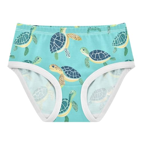 Wusikd Turtle Sea Cute Girls' Underwear Cotton Turquoise Girls Briefs Soft Toddler Underwear 2T