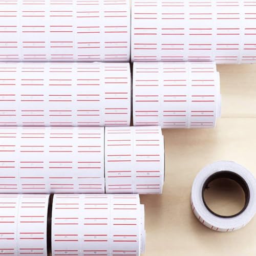 Etiquetas adhesivas de precio en papel blanco resistente para comercio, 40 rollos 4