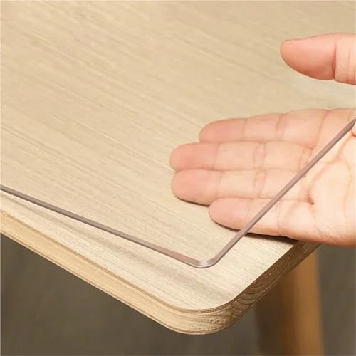Nappe transparente verre souple PVC imperméable table cuisine rectangulaire mat clair - 7