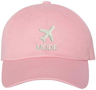 Airplane Mode Unisex Baseball Hat, Travel Lover Hats, Travel Hat (Light Pink)
