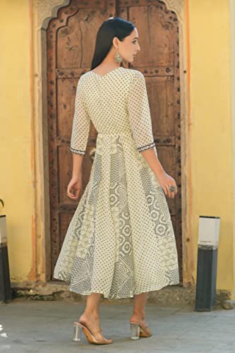 Image of Juniper Women's Georgette Printed Anarkali Kurta