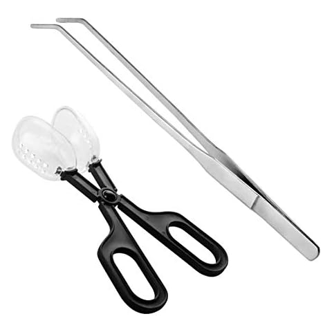 ABMRO Reptile Feeding Tool,Cleaning Clamp and Long Feeding Tweezers for Hamsters,Insects,Turtle,Snake,Spider,Frog,Gecko,Chameleon and Other Small Animals Cover