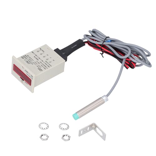 Digital Electronic Counter, 1-999999 Counter Totalizer Electronic Digital Display Sensor Point Counter for Metal Objects Contact Induction Panel Reset (AC110V)