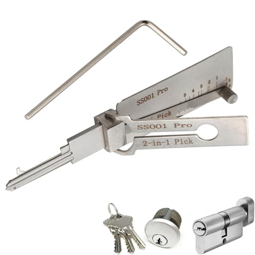 Decodificatore chiave 2 in 1, decodificatore di chiavi M-Aster in acciaio inox, strumento di bloccaggio 2 in 1, strumento professionale (SS001)
