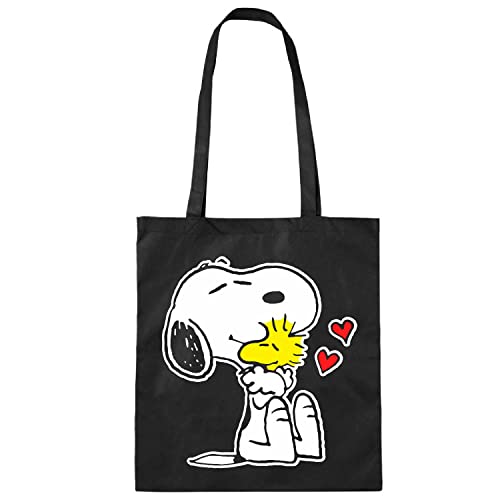 El Desván Nerd Perro curioso 2 - Bolso tote de tela - Bolso de tela tote bag (Negro)