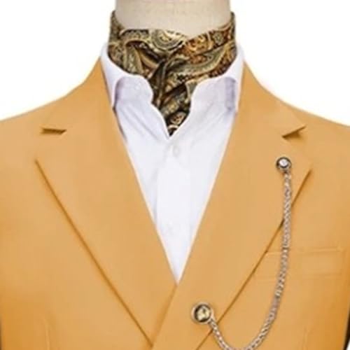 Image of Men's 2 Piece Suit with Metal Clasp Slim Fit Suit Stylish Business Pants Casual Wedding Grooms Tuxedo Suit