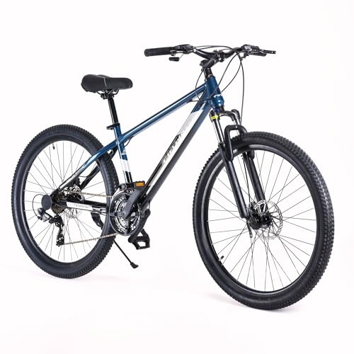 Image of FitTrip Dominator 27.5T 21 Speed Gear Bicycle for Men with Front Zoom Lockout Suspension & Dual Disc Brake Mountain Bike | Imported Clarks UK Disk Brakes | Unisex MTB Cycle (Mariana Teal Blue)