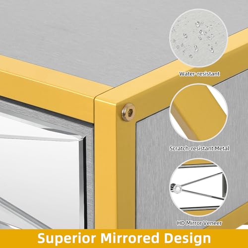 DWVO Makeup Vanity Desk with Large Mirror and Lights, Makeup Vanity with 2 Drawers, Dresser Table, Makeup Vanity with Led Lighted Mirror in 3 Colors, for Bedroom