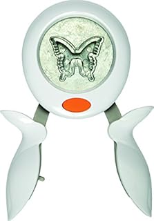 Fiskars motif punching pliers, circle, Ø 5 cm, for left and right-handed people, quality steel/plastic, white/orange, XL, 1003886, at least 50g paper