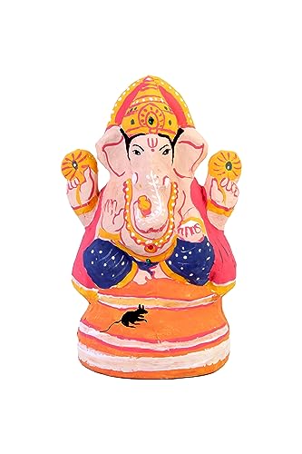 Image of Little Birdie Ganesha Diy Craft Kit|Paint & Decorate Your Own Ganesha /Ganpati|Paper Mache Ganesha Kit For Home & Office Temple Decor|Gifts For Ganesh Chaturthi,Diwali-9 X 6Inch (Orange)