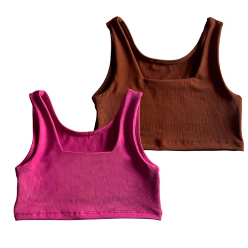 Kit 2 Peças Top Ginástica Infantil Roupa Fitness Esportiva para Menina (BR, Idade, 12 Anos, 14 Anos,