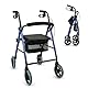 Mobiclinic, Rollator, Hércules, Europäische marke, Gehwagen für senioren, Faltbar und leicht, Aluminium, Höhenverstellbar, Stoffkorb, Laufhilfe mit gepolsterter sitz, Blau