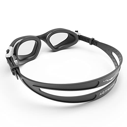 AqtivAqua Swimming Goggles Adult and Kids Goggles Kids 6-14 Men Women Swim Children Boys Girls DX-H (Black&White frame - Image 3