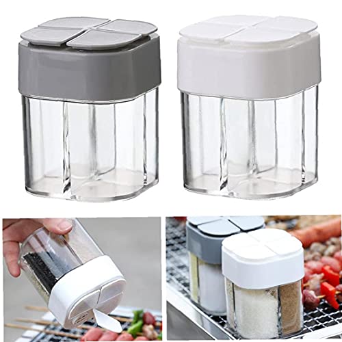 Spice container, 2 stks 4 rasters kruiden shaker, keuken picknicks BBQ restaurant reizen zout doos voor salade steak… - Image 5