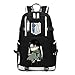 Mochila de lona de gran capacidad para ordenador portátil, estilo informal, de Attack on Titan/Shingeki no Kyojin Anime, mochila de lona y PU