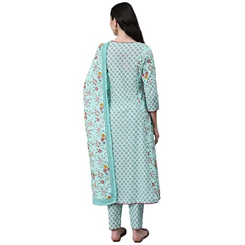 Image of anubhutee Women's Cotton Blend Kurta Trouser with Dupatta Set