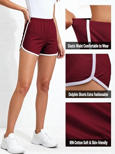 Image of URATOT 5 Pack Women's Cotton Yoga Dance Short Pants Sport Shorts Summer Athletic Cycling Hiking Sports Shorts