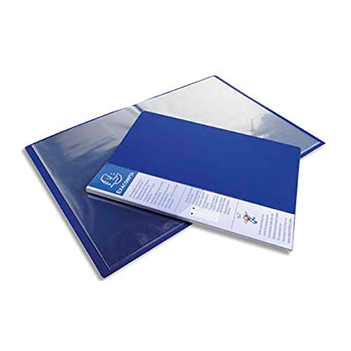 Lot de 12 Protège-documents UPLINE en polypropylène opaque. 60 vues, 30 pochettes. Coloris bleu