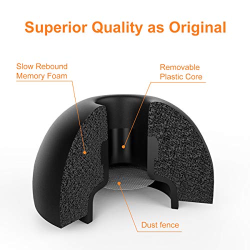 Link Dream 12 Pieces Replacement Ear Tips for AirPods Pro Accessory Memory Foam Ear Buds Tips with Portable Storage Box (Black) - Thumbnail 4