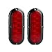 NPAUTO 2Pcs 6" Oval Trailer Tail Lights Red 6 LED Stop Turn Brake Light Trailer Marker Lights Flush Mount for RV Truck Boat Trailer Waterproof
