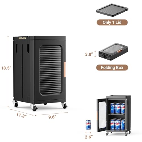 Image of BROVIEW 1-Tier Tall Narrow Storage Cabinet Organizer, Slim Bathroom Cabinets with Adjustable Shelves and Door, Plastic Kitchen Pantry Organizers and Storages for Small Space, Laundry, Black