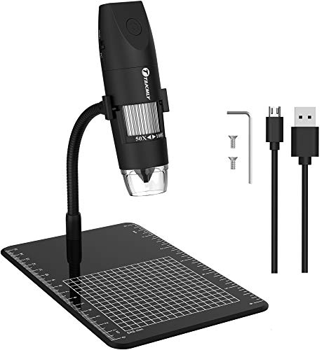 Wireless Digital Microscope Handheld USB HD Inspection Camera with Flexible Stand Compatible with iPhone, iPad, Samsung Galaxy, Android, Mac, Windows Computer 50x-1000x Magnification