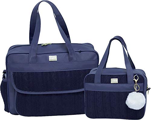 Conjunto de Bolsas Maternidade Tricot Lovers Azul Marinho 2 Peças