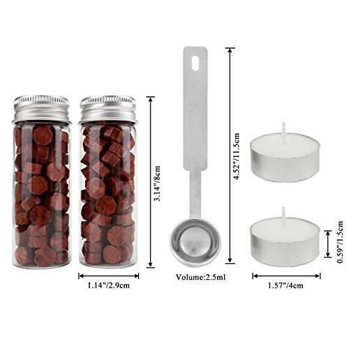 Yoption Sealing Wax Beads For Wax Seal Stamp, 150 Pieces Octagon Wax Seal Beads Kit Perfect For Christmas Cards, Envelopes, Invitations, Wine Packages, Gift Idea (Flashing Wine Red) #TOP1