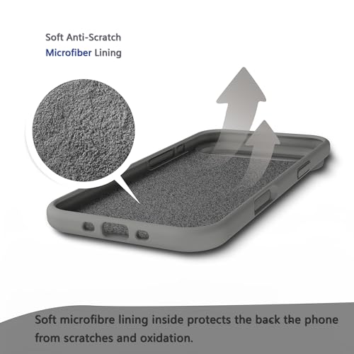 Image of iPhone 17 Case Silicone,Soft Microfiber Lining(Charcoal Gray)