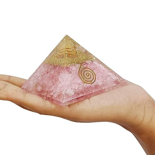 Image of Rose Quartz Crystal Pyramid (2 Inch) | Vastu Correction | Crystal Pyramid for Positive Energy, Wealth, Meditation, Health, Good Luck | Home & Office Decor | Gift