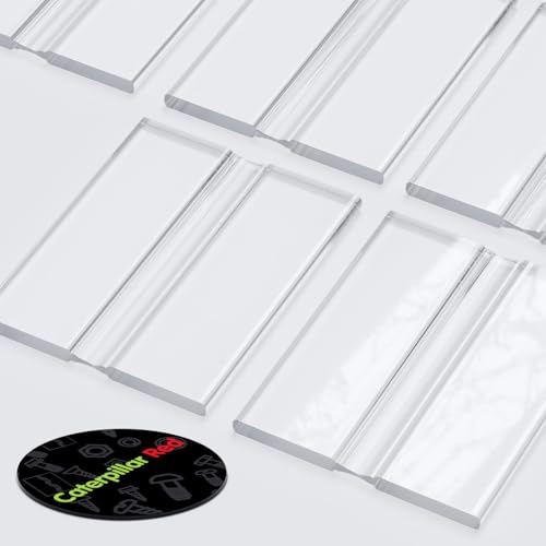 5 x 50 mm Flex-Scharniere mit niedrigem Profil, flexible verstellbare Scharniere aus Transparente, durchgehende Klavierscharniere aus Acrylkunststoff.