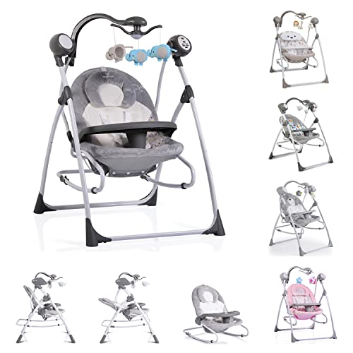 Cangaroo Swing Star Babyschaukel und Babywippe mit Musik und Timer, grau SW102 Cover